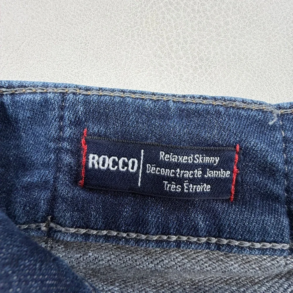 True Religion Rocco Relaxed Skinny Jeans Mens 33x32 Dark Wash Blue Stretch Denim